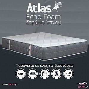 Στρώμα ύπνου Atlas Echo Foam Ημίδιπλο Ορθοπεδικό 110x190x25cm